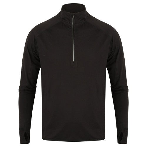 Front - Tombo Mens Quarter Zip Long-Sleeved Top