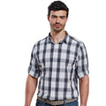 Black-White - Side - Premier Mens Ginmill Checked Long-Sleeved Shirt