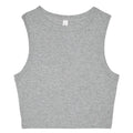 Solid Black - Front - Bella + Canvas Womens-Ladies Heather Micro-Rib Cropped Muscle Tank Top