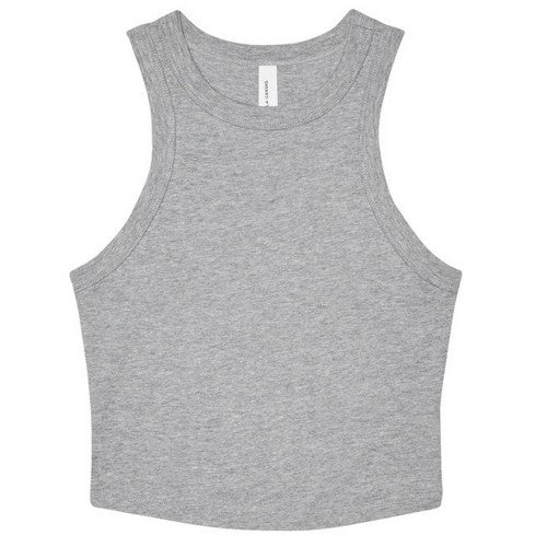 Front - Bella + Canvas Womens/Ladies Heather Micro-Rib Racerback Tank Top