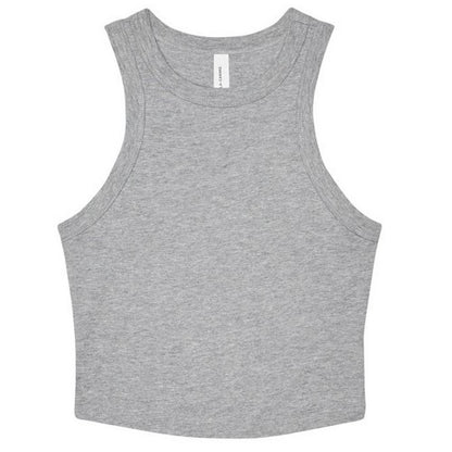 Front - Bella + Canvas Womens/Ladies Heather Micro-Rib Racerback Tank Top