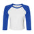 Front - Bella + Canvas Womens/Ladies Contrast Panel Micro-Rib Raglan 3/4 Sleeve Crop Top