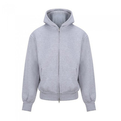 Front - Awdis Mens Signature Heather Heavyweight Full Zip Hoodie