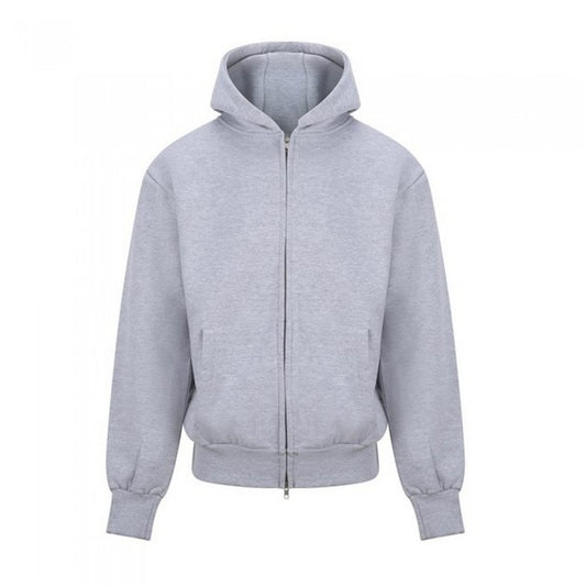 Front - Awdis Mens Signature Heather Heavyweight Full Zip Hoodie