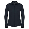 Front - Russell Collection Womens/Ladies Polycotton Fitted Long-Sleeved Shirt