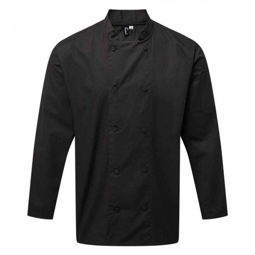Front - Premier Mens Coolchecker Long-Sleeved Chef Jacket