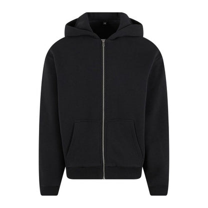 Front - Build Your Brand Unisex Adult Fluffy Full Zip Hoodie
