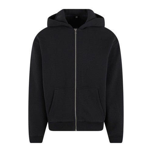 Front - Build Your Brand Unisex Adult Fluffy Full Zip Hoodie
