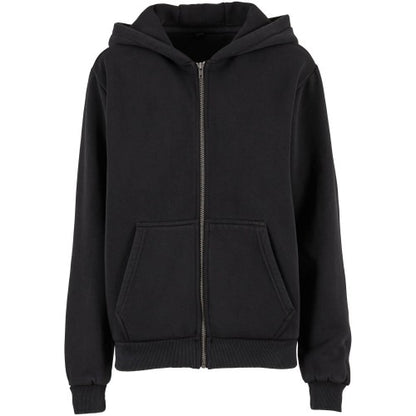 Front - Build Your Brand Womens/Ladies Vintage Heavy Full Zip Hoodie
