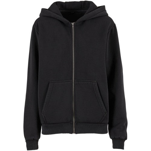 Front - Build Your Brand Womens/Ladies Vintage Heavy Full Zip Hoodie