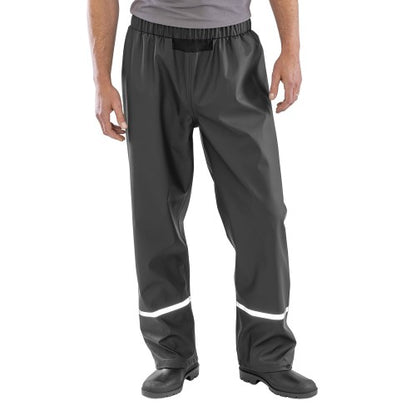 Front - Result Genuine Recycled Mens Prism PU Waterproof Trousers