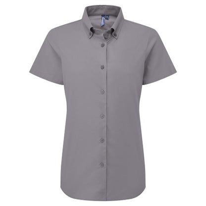 Front - Premier Womens/Ladies Supreme Oxford Short-Sleeved Formal Shirt