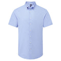 Steel Grey - Front - Premier Mens Supreme Oxford Short-Sleeved Formal Shirt