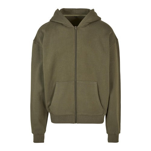 Front - Build Your Brand Mens Vintage Heavyweight Full Zip Hoodie