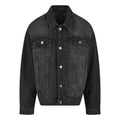 Light Blue Washed - Front - Build Your Brand Mens Boxy Denim Jacket
