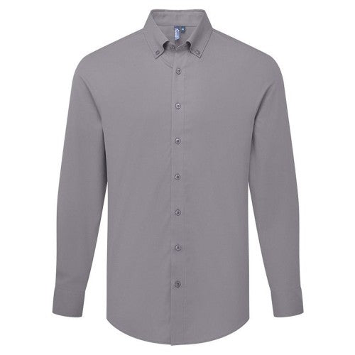 Front - Premier Mens Supreme Oxford Long-Sleeved Shirt
