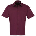 Front - Premier Mens Short Sleeve Formal Poplin Plain Work Shirt