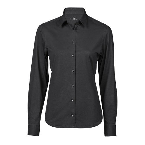 Front - Tee Jays Womens/Ladies Stretch Shirt