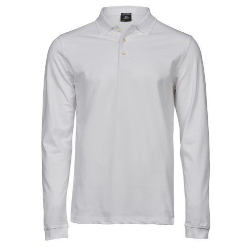 Front - Tee Jays Mens Luxury Stretch Long-Sleeved Polo Shirt