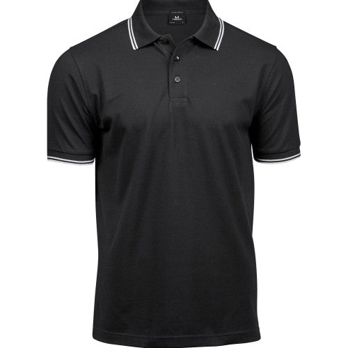 Front - Tee Jays Mens Luxury Stripe Polo Shirt