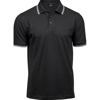 Front - Tee Jays Mens Luxury Stripe Polo Shirt