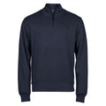 Front - Tee Jays Mens Ribbed Interlock Half Zip Sweatshirt