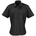 Front - Premier Womens/Ladies Short Sleeve Pilot Blouse / Plain Work Shirt