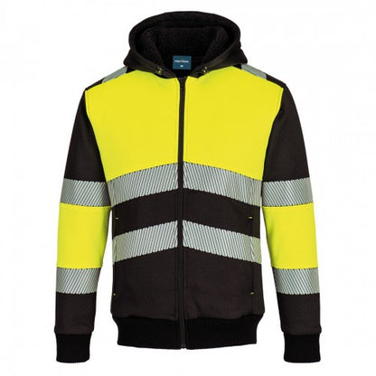 Front - Portwest Mens PW3 Class 1 High-Vis Full Zip Hoodie