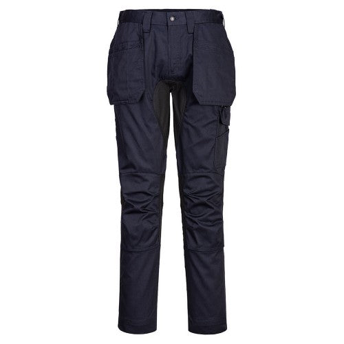 Front - Portwest Mens Stretch Holster Pocket Slim Work Trousers