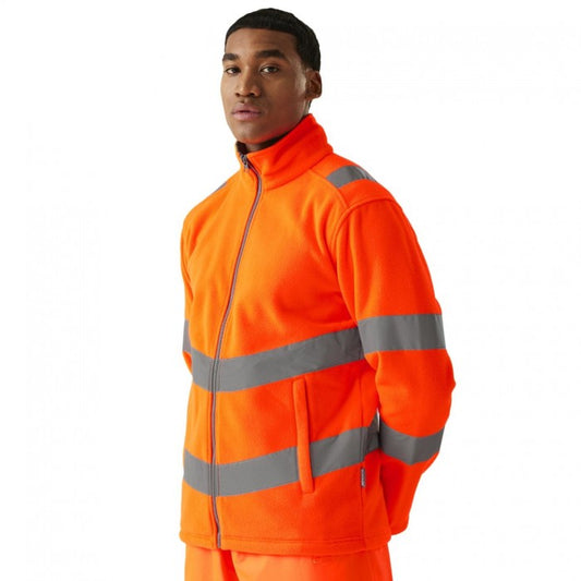 Front - Regatta Professional Mens Pro Contract Thor Hi-Vis Fleece Jacket