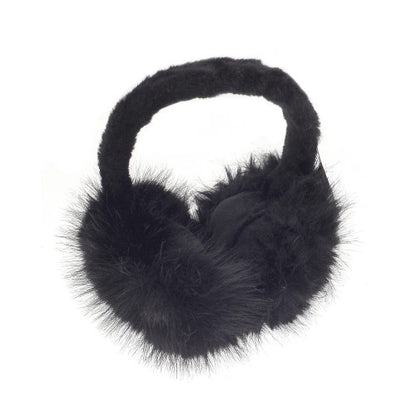 Front - Ribbon Faux Fur Earmuffs