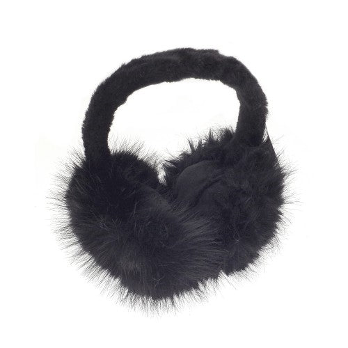 Front - Ribbon Faux Fur Earmuffs