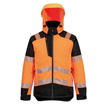 Front - Portwest Mens Hi-Vis Winter Jacket