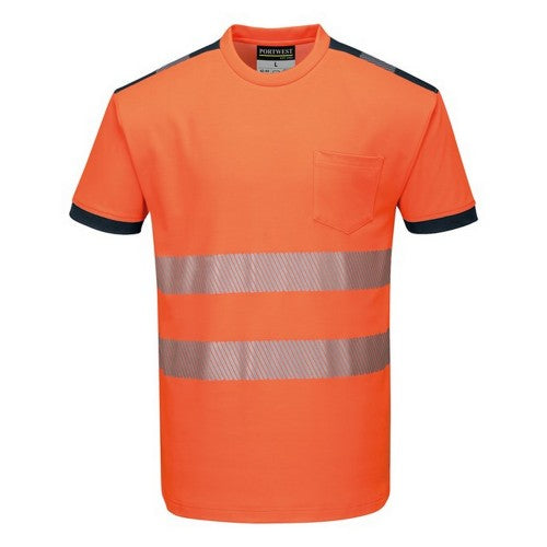 Front - Portwest Mens PW3 Hi-Vis T-Shirt