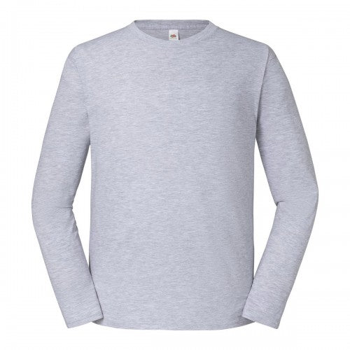 Front - Fruit of the Loom Mens Iconic 195 Premium Long-Sleeved T-Shirt