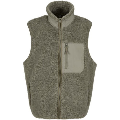 Front - Build Your Brand Mens Bonded Sherpa Gilet