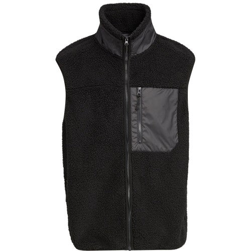 Front - Build Your Brand Mens Bonded Sherpa Gilet