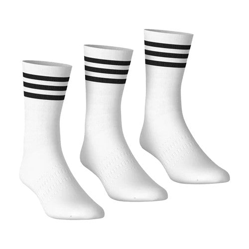 Front - Adidas Unisex Adult Crew Socks (Pack of 3)