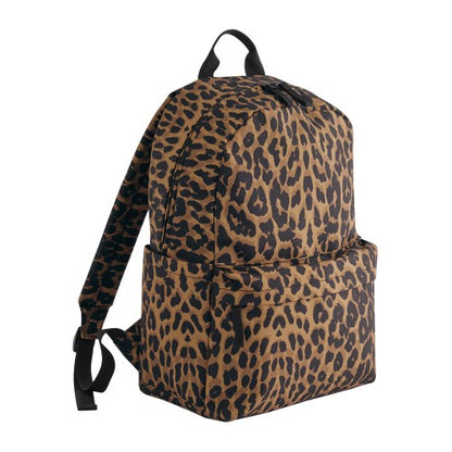 Front - Bagbase Leopard Print Backpack