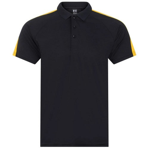 Black-Emerald - Front - Finden & Hales Unisex Adult Team Polo Shirt