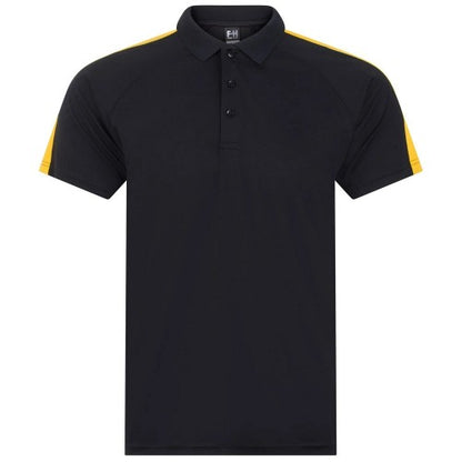 Black-Emerald - Front - Finden & Hales Unisex Adult Team Polo Shirt