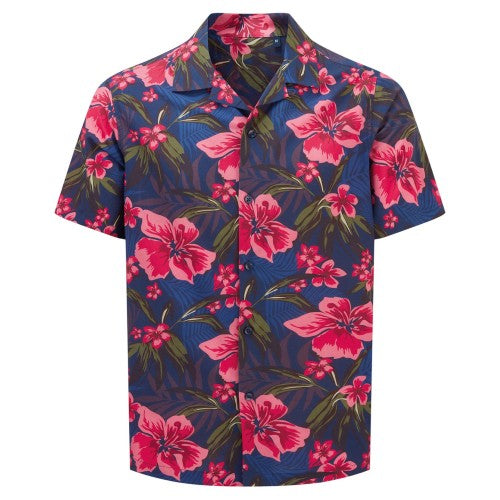 Front - Wombat Mens Floral Relaxed Fit Shirt