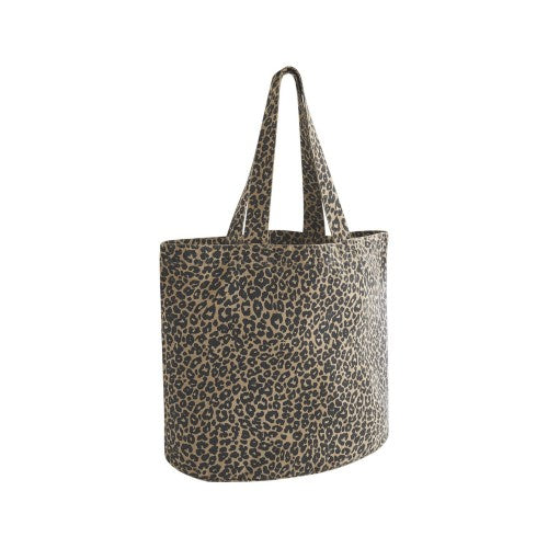 Front - Westford Mill Leopard Print Canvas Shopper