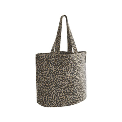 Front - Westford Mill Leopard Print Canvas Shopper