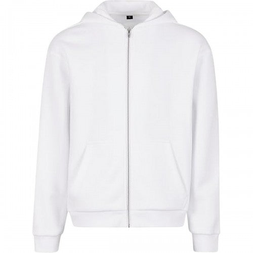 Front - Build Your Brand Mens Fluffy Full Zip Hoodie