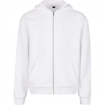 Front - Build Your Brand Mens Fluffy Full Zip Hoodie