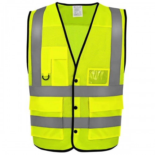 Front - Yoko Unisex Adult Mesh Open Hi-Vis Vest
