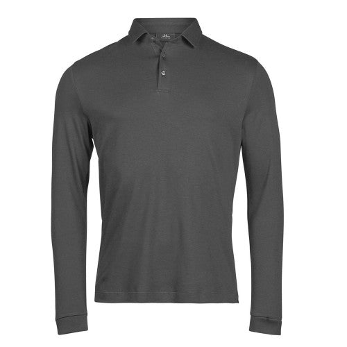 Front - Tee Jays Mens Pima Cotton Long-Sleeved Polo Shirt