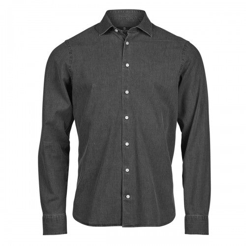 Front - Tee Jays Mens Plain Denim Shirt