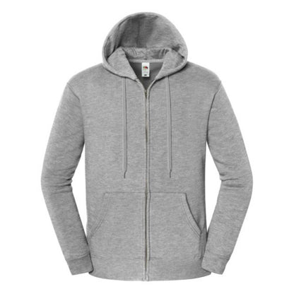 Front - Fruit of the Loom Mens Iconic Premium Heather Hooded Sweat Jacket